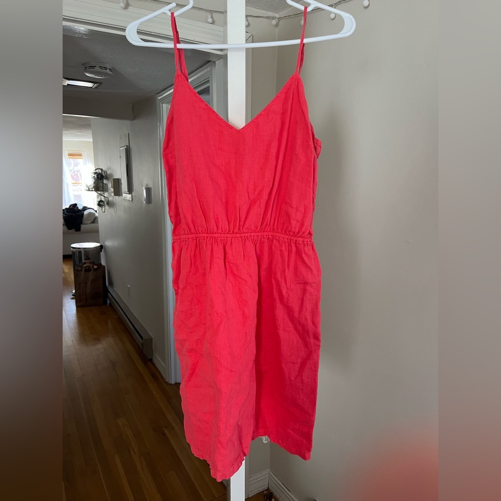 J Crew pink linen dress, size medium